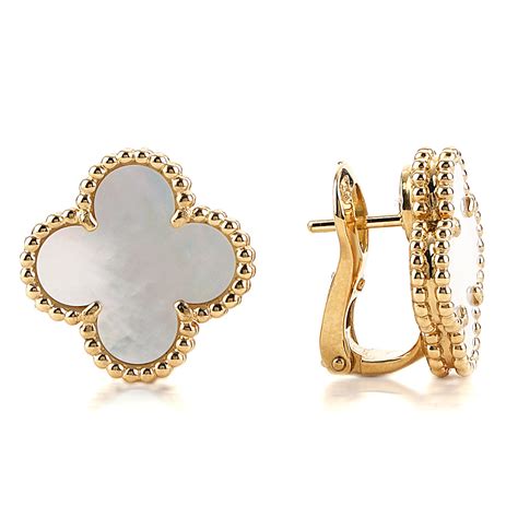 van cleef and arpels clover earrings replica|van cleef arpels earrings alhambra.